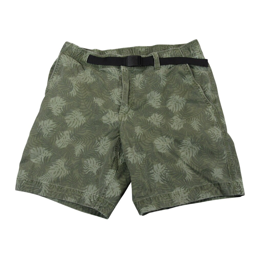 Duluth Trading Mens Shorts M x 9 Standard Fit Olive Green Floral Elastic Waist